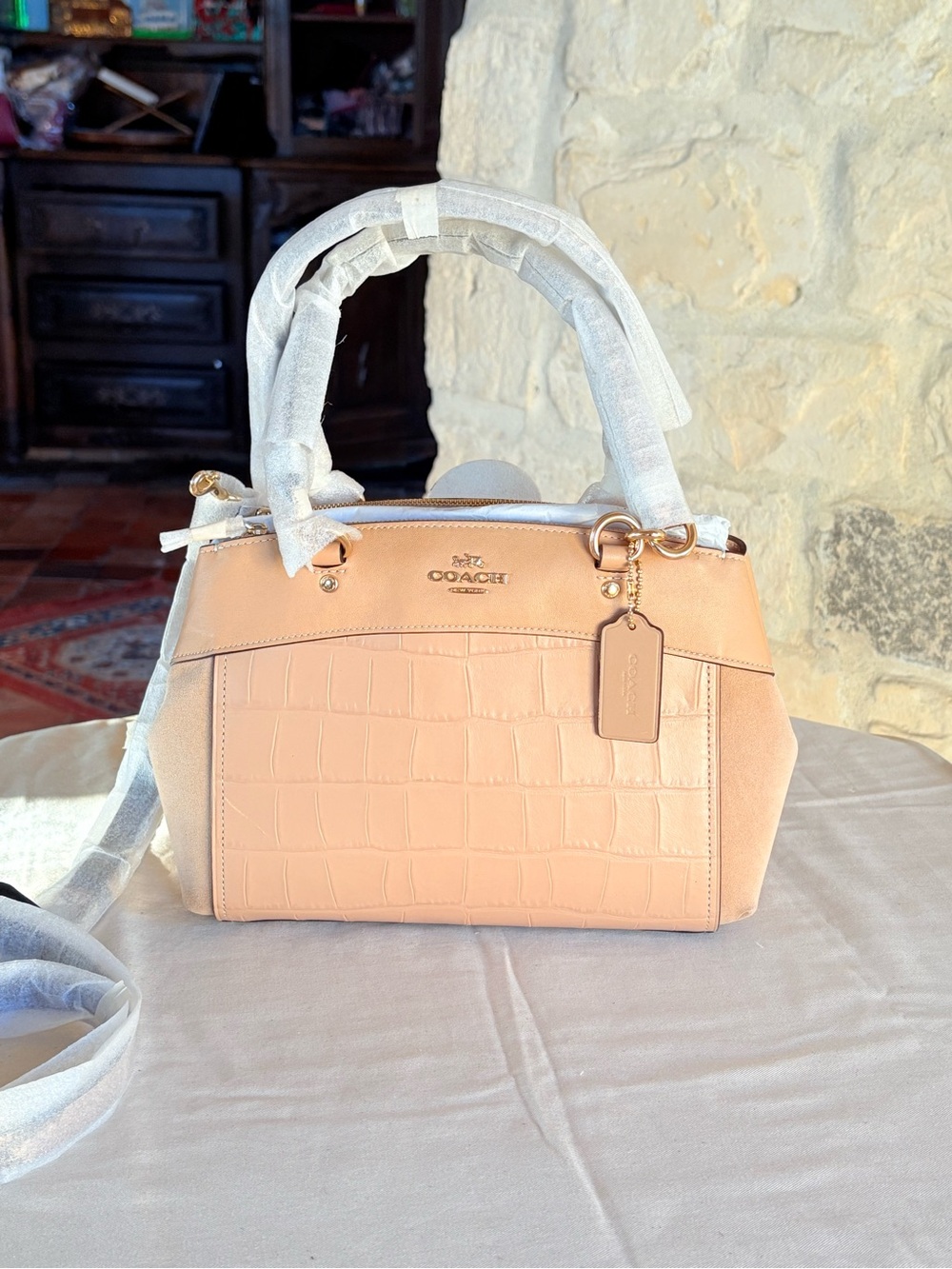 Coach Brooke Medium croc satchel NWT Authentic
